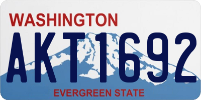 WA license plate AKT1692