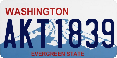 WA license plate AKT1839