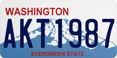 WA license plate AKT1987