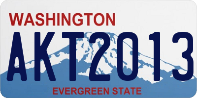 WA license plate AKT2013