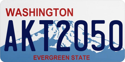 WA license plate AKT2050