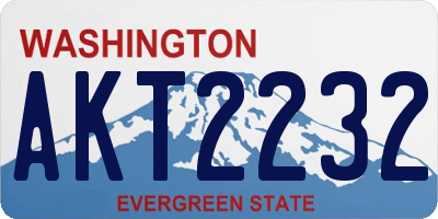 WA license plate AKT2232