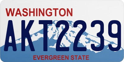 WA license plate AKT2239