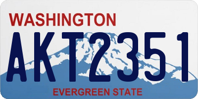 WA license plate AKT2351
