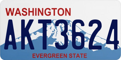 WA license plate AKT3624