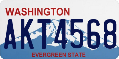 WA license plate AKT4568