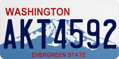 WA license plate AKT4592