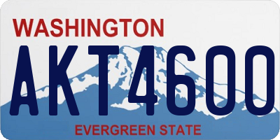 WA license plate AKT4600
