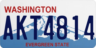 WA license plate AKT4814