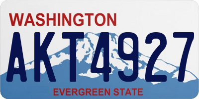 WA license plate AKT4927