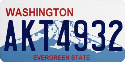 WA license plate AKT4932