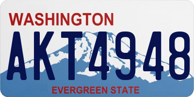 WA license plate AKT4948