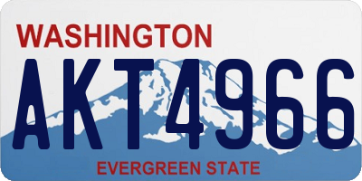 WA license plate AKT4966