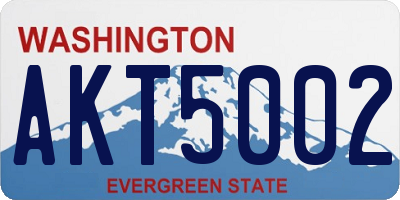 WA license plate AKT5002