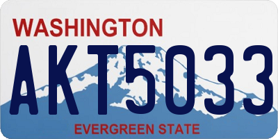 WA license plate AKT5033