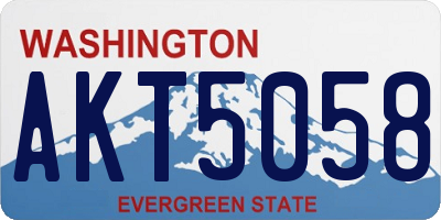 WA license plate AKT5058