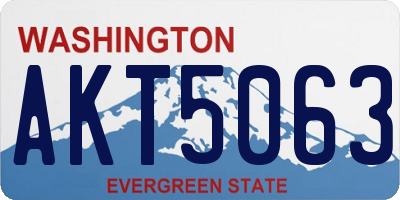 WA license plate AKT5063
