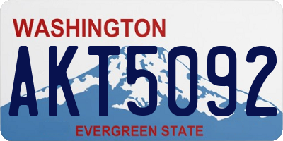 WA license plate AKT5092