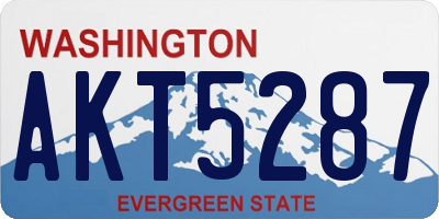 WA license plate AKT5287