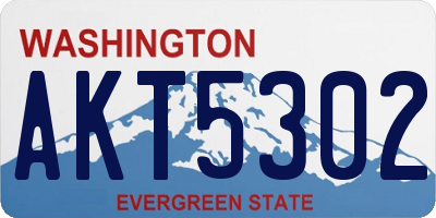 WA license plate AKT5302