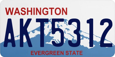 WA license plate AKT5312