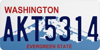 WA license plate AKT5314