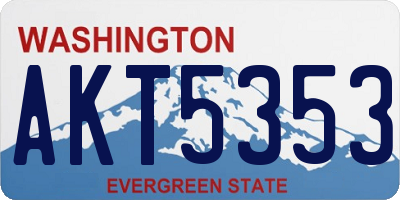 WA license plate AKT5353