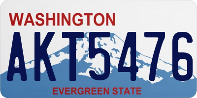 WA license plate AKT5476