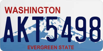 WA license plate AKT5498
