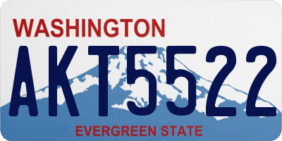WA license plate AKT5522