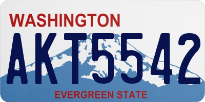 WA license plate AKT5542