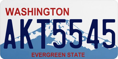 WA license plate AKT5545