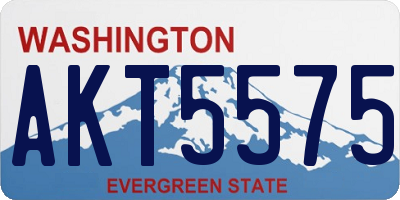 WA license plate AKT5575
