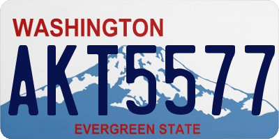 WA license plate AKT5577