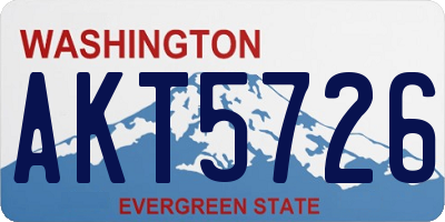 WA license plate AKT5726
