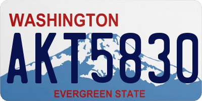 WA license plate AKT5830