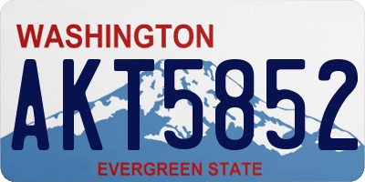 WA license plate AKT5852