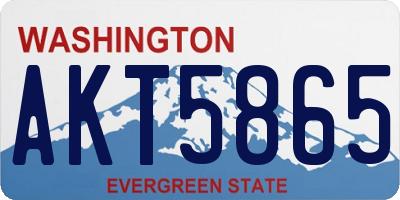 WA license plate AKT5865