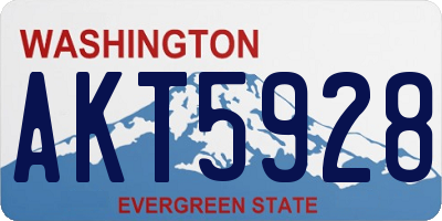 WA license plate AKT5928