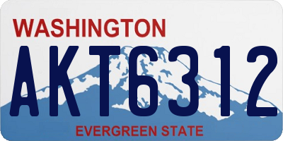 WA license plate AKT6312