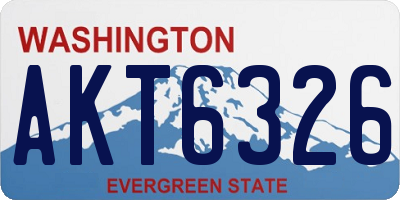 WA license plate AKT6326