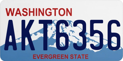 WA license plate AKT6356