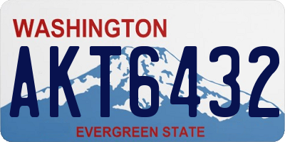 WA license plate AKT6432