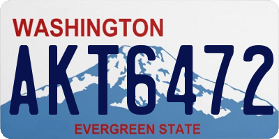 WA license plate AKT6472