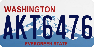 WA license plate AKT6476