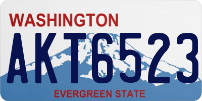 WA license plate AKT6523