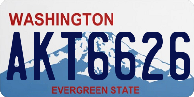 WA license plate AKT6626