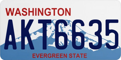 WA license plate AKT6635