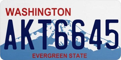 WA license plate AKT6645