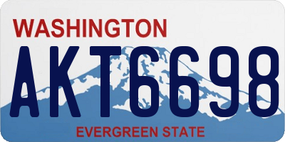 WA license plate AKT6698